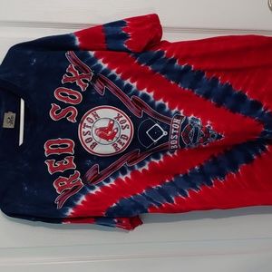 Men's Boston Red Sox T- Shirt. Red and Blue tie dyed. Sz XL